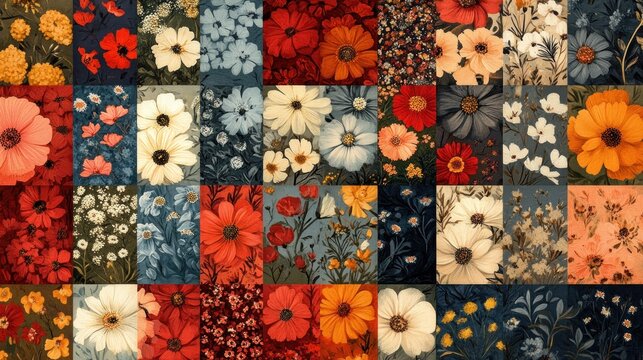 Floral quilt pattern design