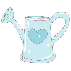 Hand painted watercolor watering can