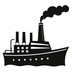 Obraz premium large shop on sea silhouette vector illustration