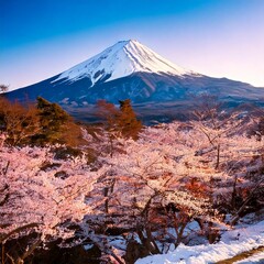 富士山　桜　春