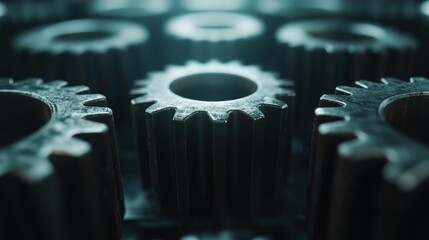 This atmospheric image features rustic gears surrounded by soft lighting, providing a vintage feel that emphasizes the relationship between past technologies and their importance.