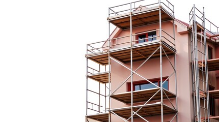 Fototapeta premium metal scaffolding building under construction