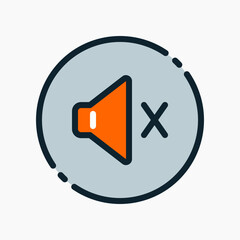 Design Illustration graphic of speaker mute icon with colored line style. Suitable for UI, mobile design, web design, etc.