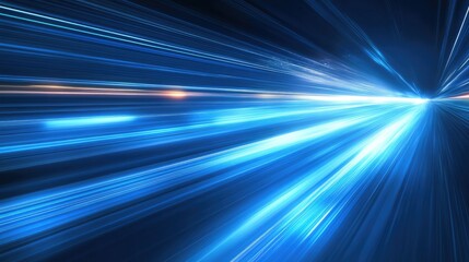 Fototapeta premium Abstract blue light speed effect with futuristic motion blur and streaks