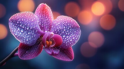 Obraz na płótnie Canvas Delicate orchid bloom with water droplets