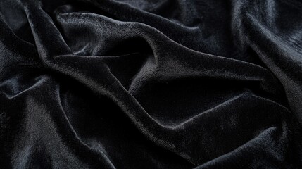 Obraz premium Black velvet texture with luxurious softness and deep light absorption, creating a rich look.
