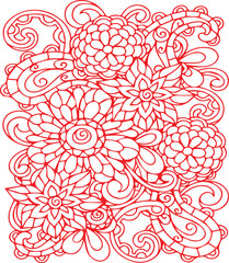 Beautiful flower art and mandala vector design