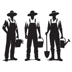 Rain or Shine Farmer silhouette, committed to farming in any weather - Farmer illustration - Minimalist Farmer vector - Profession silhouette
