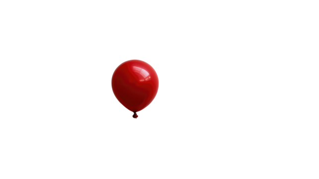 Red balloon isolated on transparent background - Powered by Adobe