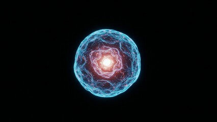 Glowing energy sphere with intricate patterns