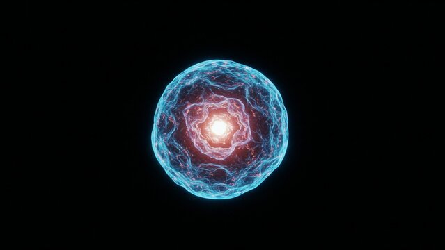 Glowing energy sphere with intricate patterns - Powered by Adobe