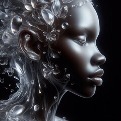  Inner Strength and Fragility: Metaphorical Girl Portrait Glass
