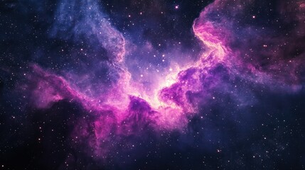 Obraz premium Dreamy cosmic nebula with bright stars and deep-space swirling gases