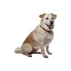 Obraz premium Golden retriever dog isolated on transparent background generative AI