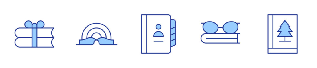 book, books, book of fairy tales, phone list. Book Icon vector illustration. Line Duotone style. Editable stroke