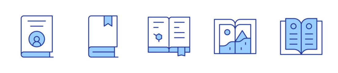 book, books, sketch book, open book. Book Icon vector illustration. Line Duotone style. Editable stroke