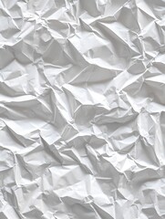 Obraz premium Abstract design of crumpled white paper with a crease pattern. Monochromatic texture suitable as a graphic design background or wallpaper.