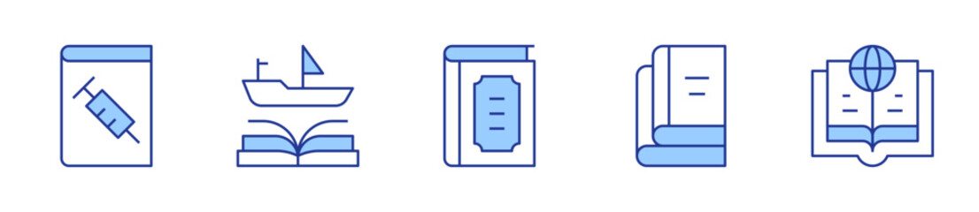 book, medical book, literature. Book Icon vector illustration. Line Duotone style. Editable stroke