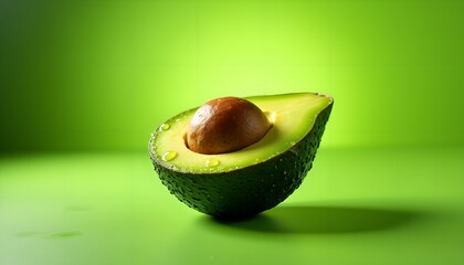 avocado on a green background