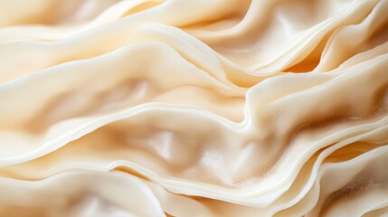 Obraz premium A beautifully detailed close-up of soft, smooth dumpling wrappers, illustrating the fine craftsmanship that goes into making these delicious bite-sized treats.