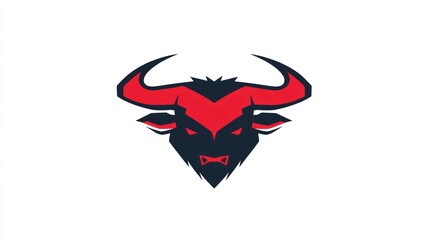 Obraz premium Red bull head logo design, white background