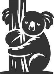 Koala hugging a tree trunk tightly animal vector