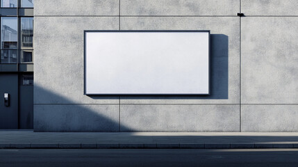 Blank advertising billboard on modern building exterior wall city grey sign urban panel empty space