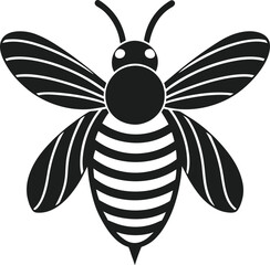 Elegant Bee Silhouette Vector – High-Quality Spring & Nature Illustration