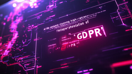 Digital technology background with GDPR