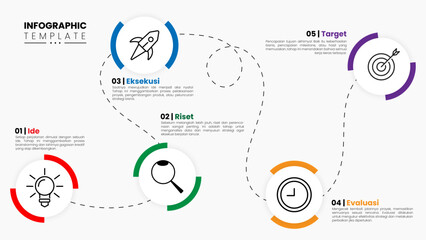 Business infographic minimalist elegant with cirlce shape and editable design