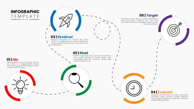 Business infographic minimalist elegant with cirlce shape and editable design