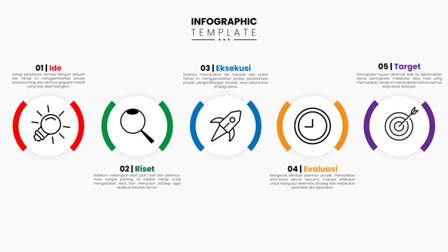 Business infographic minimalist elegant with cirlce shape and editable design