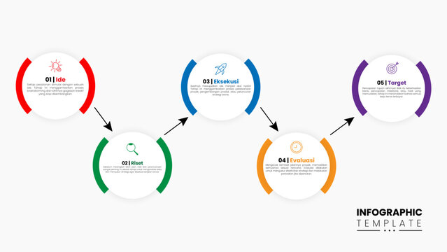 Business infographic minimalist elegant with cirlce shape and editable design