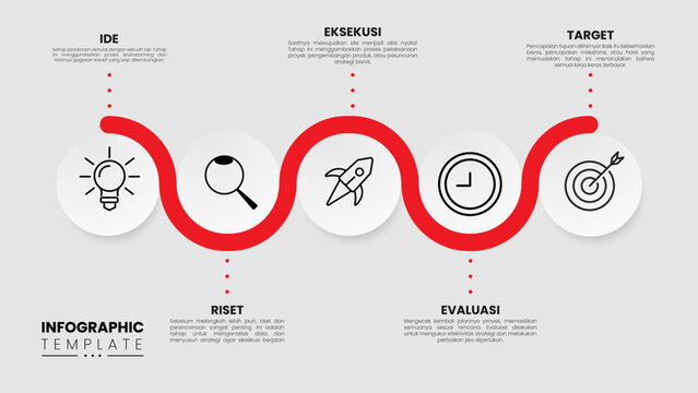 Business infographic minimalist elegant with cirlce shape and editable design