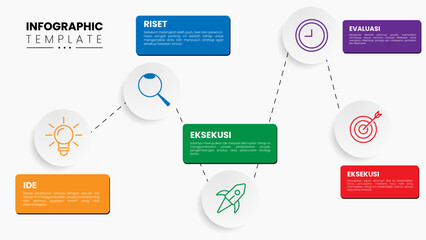 Business infographic minimalist elegant with cirlce shape and editable design