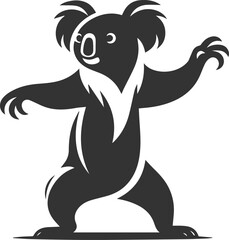 Koala standing on two legs with arms stretched out animal vector