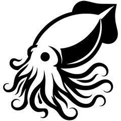 Silhouette of a squid