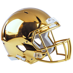 Fototapeta premium A golden American football helmet with a transparent background, PNG