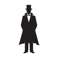 Visionary Magician silhouette, redefining the art of illusion - Magician illustration - Minimalist Magician vector - Profession silhouette
