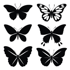 Obraz premium Set of vector butterflies with floral elements, ribbons, and ornaments, perfect for spring and holiday decorations