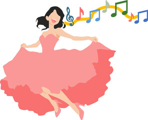 歌を歌うドレスを着た女性(コンサート)