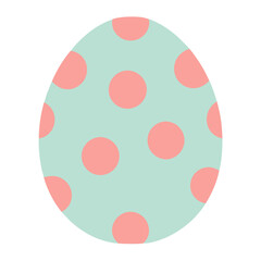 Fototapeta premium Playful Polka Dot Easter Egg. Minimalist Flat Vector Design cute card icon happy spring 