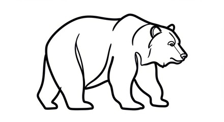 Obraz premium Stylized Line Drawing of a Bear