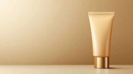 Realistic Skincare Tube Display Realistic tube of cream beautifully displayed on a table perfect for modern skincare and cosmetic mockup designs