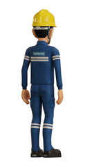 Isolate industrial operator stand on white background