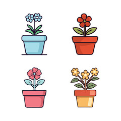 Fototapeta premium vector of illustration of flower pot