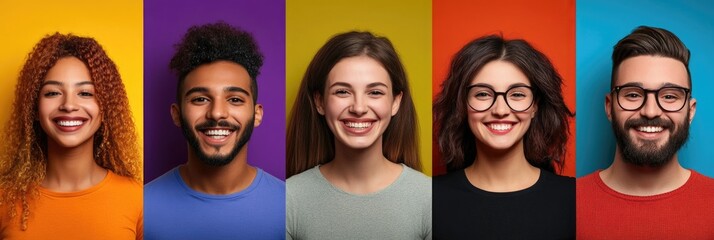 Colorful smiles of multi-cultural people
