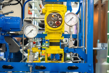 Gas distribution equipment. Pressure gauges and electronic meter for propane metering. Gas boiler...