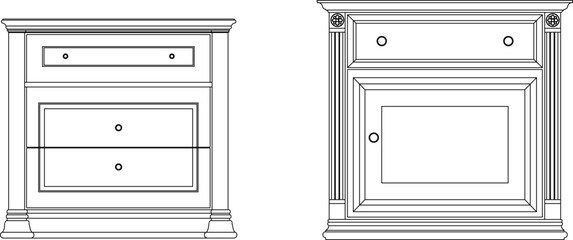 Fototapeta premium vector sketch illustration silhouette interior furniture design television cabinet living room 