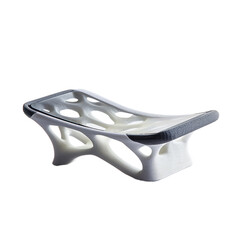 White and Gray 3D Printed Lattice Structure Object on Transparent PNG Background